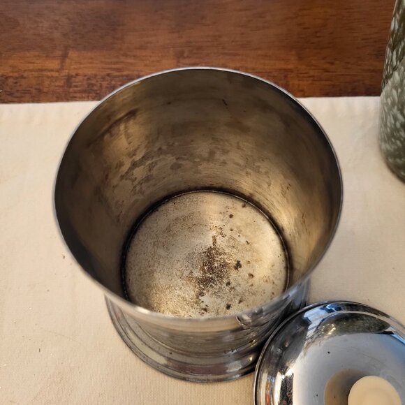 Pair of 50s Mid Century Modern Chrome & Bakelite Tea Caddys - Picture 14 of 14